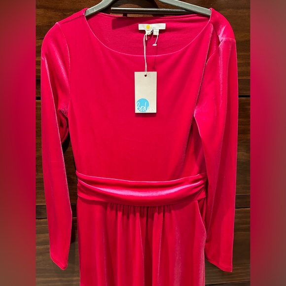 Boden Lois Pink Velvet Dress - Picture 4 of 6